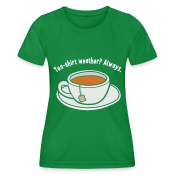 Tee Humor Teebeutel Teetrinker Lustiger Tee - Frauen Funktions-T-Shirt - Kelly Green - Vorne - AI Model Female 172 dark (172cm)