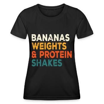 Fitness Banana Workout Routine Training Gym - Frauen Funktions-T-Shirt - Schwarz - Vorne - AI Model Female 172 light (172cm)