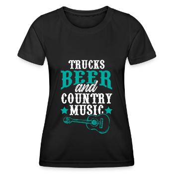 camions bière musique country - T-shirt sport Femme - noir - Devant - AI Model Female 172 light (172cm)