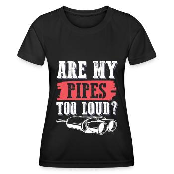 pipes moto - T-shirt sport Femme - noir - Devant - AI Model Female 172 light (172cm)
