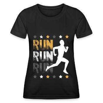 running run - Women's Functional T-Shirt - black - Front - AI Model Female 172 light (172cm)