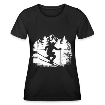 Ski, après-ski, sports d’hiver, vacances au ski - T-shirt sport Femme - noir - Devant - AI Model Female 172 light (172cm)
