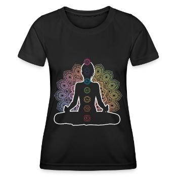 Chakra Meditation Chakra Meditation Zen - Frauen Funktions-T-Shirt - Schwarz - Vorne - AI Model Female 172 light (172cm)