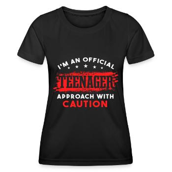 Je suis un adolescent officiel - T-shirt sport Femme - noir - Devant - AI Model Female 172 light (172cm)