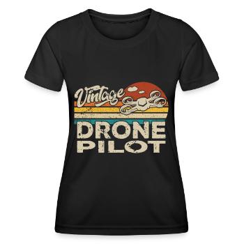 Drone Drone Drone Quadcopter Birthday - Women's Functional T-Shirt - black - Front - AI Model Female 172 light (172cm)