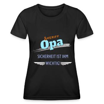 Opa Sheriff Großvater Geschenkidee Opi - Frauen Funktions-T-Shirt - Schwarz - Vorne - AI Model Female 172 light (172cm)
