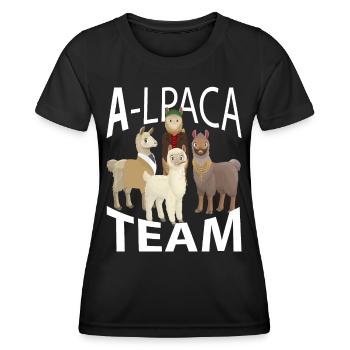 Alpakas Alpaka Team - Frauen Funktions-T-Shirt - Schwarz - Vorne - AI Model Female 172 light (172cm)
