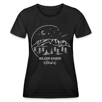 Wilder Kaiser Finisher Berg Wandern Kitzbühel - Frauen Funktions-T-Shirt - Schwarz - Vorne - AI Model Female 172 light (172cm)