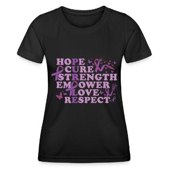 Epilepsy Warrior Purple Ribbon Epilepsy Awareness - Women's Functional T-Shirt - black - Front - AI Model Female 172 light (172cm)
