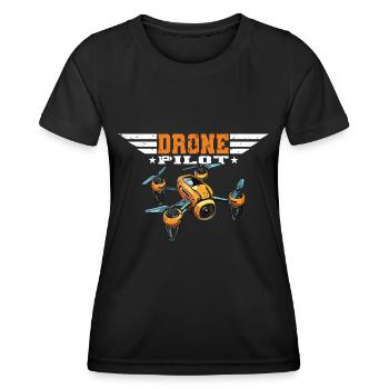 Drone Pilot Drones Copter FPV UAS Pilot Drone - T-shirt sport Femme - noir - Devant - AI Model Female 172 light (172cm)