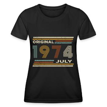 50th Birthday July 1974 Vintage Original Retro - Women's Functional T-Shirt - black - Front - AI Model Female 172 light (172cm)