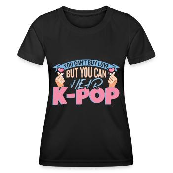 Kpop | Finger Heart | Anime | South Korea - Women's Functional T-Shirt - black - Front - AI Model Female 172 light (172cm)