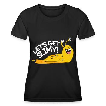 Lass uns schleimige Bananenschnecke bekommen - Frauen Funktions-T-Shirt - Schwarz - Vorne - AI Model Female 172 light (172cm)