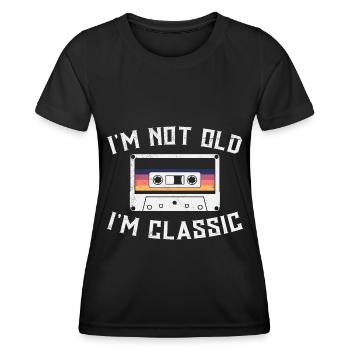 80s 90s Music Cassette Mixtape Funny - T-shirt sport Femme - noir - Devant - AI Model Female 172 light (172cm)