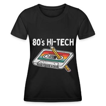 80er Jahre 90er Jahre Kassette Stift Retro Lustig - Frauen Funktions-T-Shirt - Schwarz - Vorne - AI Model Female 172 light (172cm)