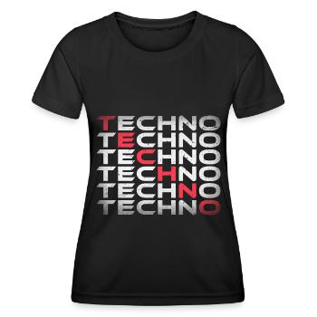 Techno Rave Festival Electro Music Raver - Women's Functional T-Shirt - black - Front - AI Model Female 172 light (172cm)