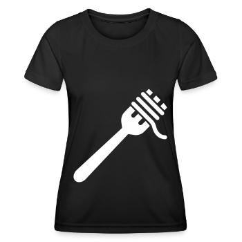 Symbole spaghetti - T-shirt sport Femme - noir - Devant - AI Model Female 172 light (172cm)