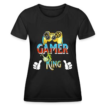 Gamer King - Women's Functional T-Shirt - black - Front - AI Model Female 172 light (172cm)
