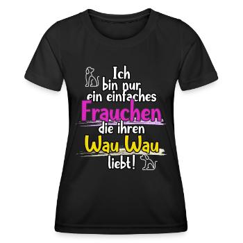 Hunde Frauchen Hundeliebhaber und Hundefreunde - Frauen Funktions-T-Shirt - Schwarz - Vorne - AI Model Female 172 light (172cm)