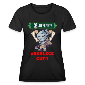 Poker Bluff immer gut überlegen beim pokern - Frauen Funktions-T-Shirt - Schwarz - Vorne - AI Model Female 172 light (172cm)