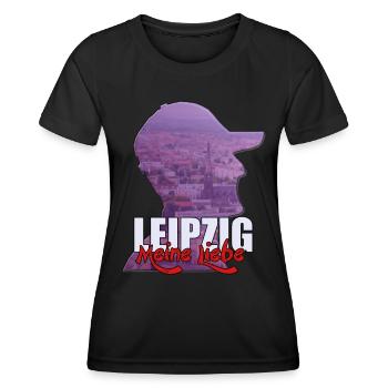Leipzig mein Liebe Stadt Leipzig Design - Frauen Funktions-T-Shirt - Schwarz - Vorne - AI Model Female 172 light (172cm)