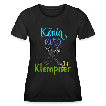 König der Klempner Handwerker Beruf Klempner - Frauen Funktions-T-Shirt - Schwarz - Vorne - AI Model Female 172 light (172cm)