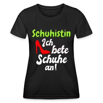 Schuhistin Frau Schuhe Fun Spruch für Frauen - Frauen Funktions-T-Shirt - Schwarz - Vorne - AI Model Female 172 light (172cm)