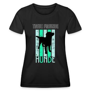Hunde ein Hund ist ein treuer Freund - Frauen Funktions-T-Shirt - Schwarz - Vorne - AI Model Female 172 light (172cm)