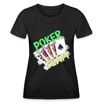 Poker Team Shirt shows that you belong together - Women's Functional T-Shirt - black - Front - AI Model Female 172 light (172cm)