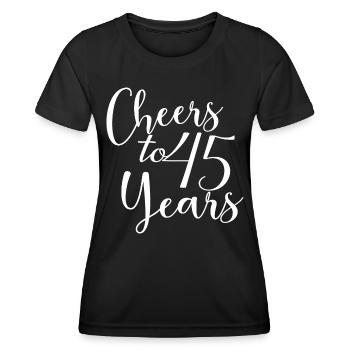 Vive le 45e anniversaire de 45 ans - T-shirt sport Femme - noir - Devant - AI Model Female 172 light (172cm)