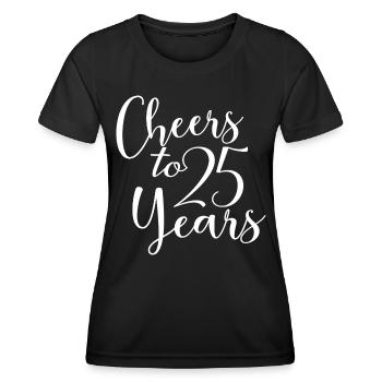 25. Geburtstag Männer Frauen Jubiläum 25 Jahre alt - Frauen Funktions-T-Shirt - Schwarz - Vorne - AI Model Female 172 light (172cm)
