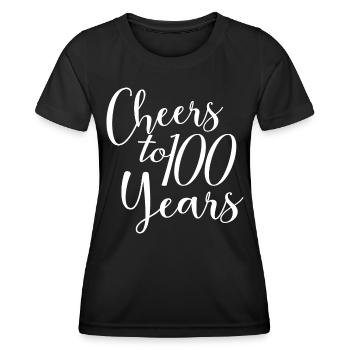 Vive le 100e anniversaire de 100 ans - T-shirt sport Femme - noir - Devant - AI Model Female 172 light (172cm)