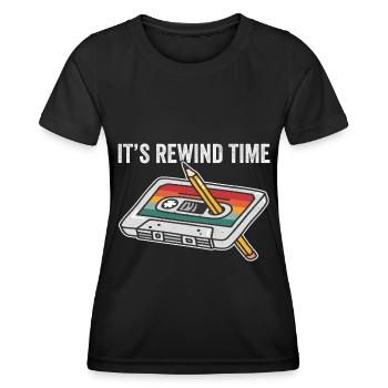 80s 90s Cassette Pen Retro Funny - Women's Functional T-Shirt - black - Front - AI Model Female 172 light (172cm)