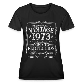1973 vintage vintage 50 ans cadeau d’anniversaire - T-shirt sport Femme - noir - Devant - AI Model Female 172 light (172cm)