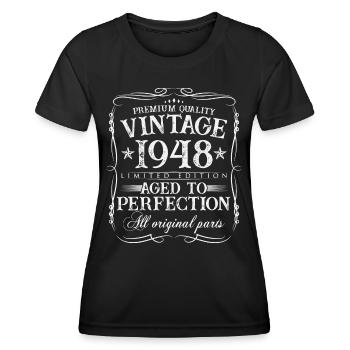 1948 millésime 75 ans cadeau d’anniversaire - T-shirt sport Femme - noir - Devant - AI Model Female 172 light (172cm)