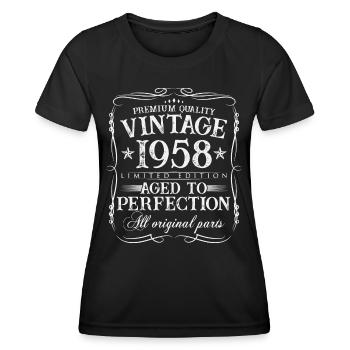 1958 vintage vintage 65 ans cadeau d’anniversaire - T-shirt sport Femme - noir - Devant - AI Model Female 172 light (172cm)