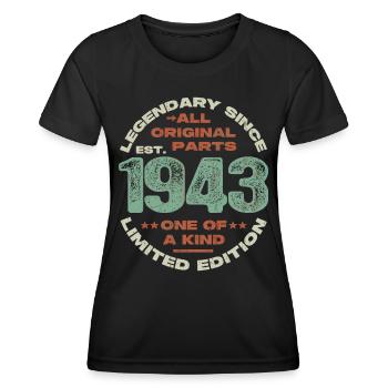 Legendär seit 1943 - 80 Jahre - Frauen Funktions-T-Shirt - Schwarz - Vorne - AI Model Female 172 light (172cm)