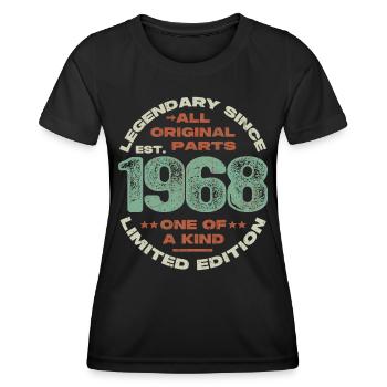 Légendaire depuis 1968 - 55 ans - T-shirt sport Femme - noir - Devant - AI Model Female 172 light (172cm)