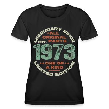Legendary since 1973 - 50 years - Women's Functional T-Shirt - black - Front - AI Model Female 172 light (172cm)