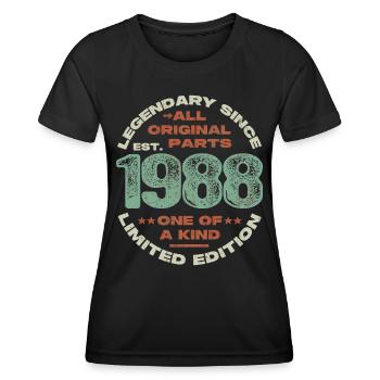 Legendary since 1988 - 35 years - Women's Functional T-Shirt - black - Front - AI Model Female 172 light (172cm)