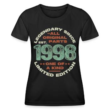 Legendary since 1998 - 25 years - Women's Functional T-Shirt - black - Front - AI Model Female 172 light (172cm)