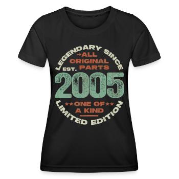 Légendaire depuis 2005 - 18 ans - T-shirt sport Femme - noir - Devant - AI Model Female 172 light (172cm)