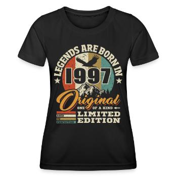 1997, 1997 geboren, 1997 geburtstag, jahrgang 1997 - Women's Functional T-Shirt - black - Front - AI Model Female 172 light (172cm)