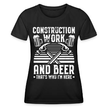 Bauarbeiter Bier - Frauen Funktions-T-Shirt - Schwarz - Vorne - AI Model Female 172 light (172cm)