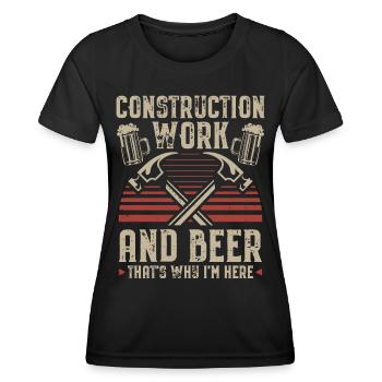 Bauarbeiter - Frauen Funktions-T-Shirt - Schwarz - Vorne - AI Model Female 172 light (172cm)