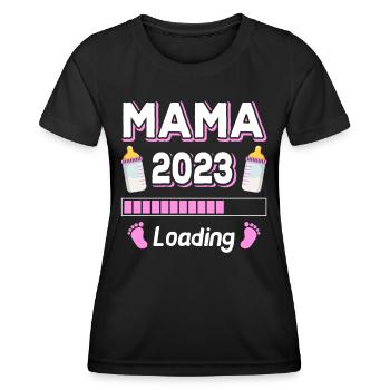 Mom 2023 Loading Mother Mothers Mom Mother's Day - Women's Functional T-Shirt - black - Front - AI Model Female 172 light (172cm)