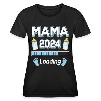 Mom Loading 2024 Mother Mothers Mom Mother's Day - Women's Functional T-Shirt - black - Front - AI Model Female 172 light (172cm)