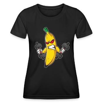 Fitness Banana Workout Routine Training Gym - Frauen Funktions-T-Shirt - Schwarz - Vorne - AI Model Female 172 light (172cm)