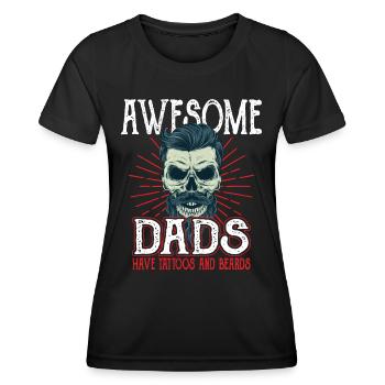 Les papas géniaux ont des tatouages Barbes Père Tatouage Barbe - T-shirt sport Femme - noir - Devant - AI Model Female 172 light (172cm)