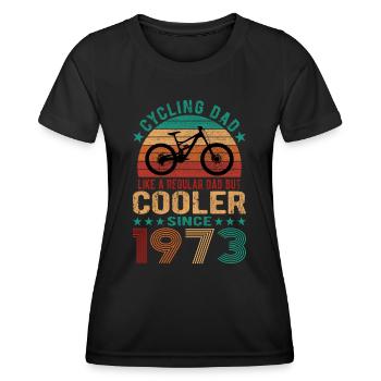 Cycling Dad Like A Regular Dad Cooler Since 1973 - Frauen Funktions-T-Shirt - Schwarz - Vorne - AI Model Female 172 light (172cm)